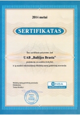Medinių namų gamintojų asociacijos sertifikatas